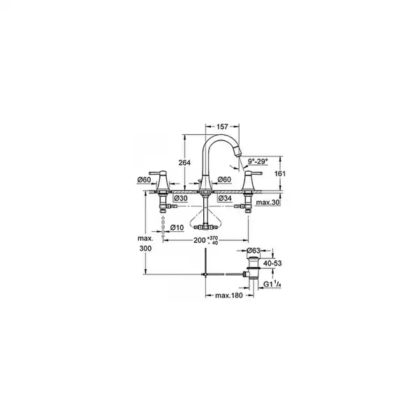 Grohe Grandera Смеситель для раковины на 3 отверстия M-Size (20389IG0) (20389IG0) фото 2 Aquada.com.ua Grohe Grandera Смеситель для раковины на 3 отверстия M-Size (20389IG0) (20389IG0) фото 2 Aquada.com.ua