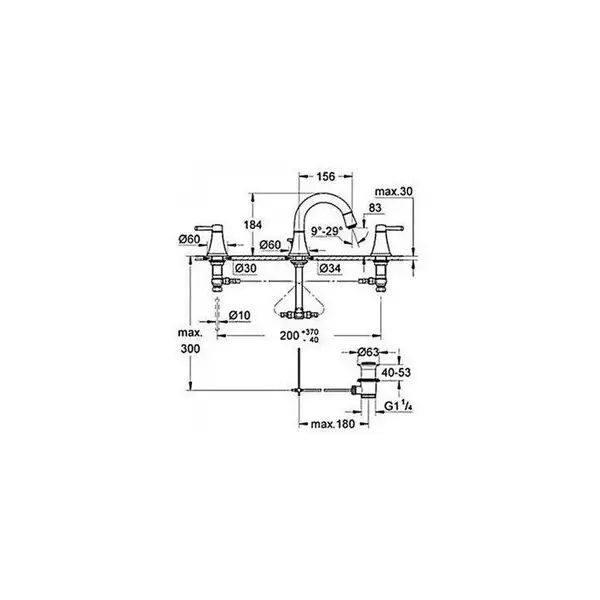 Grohe Grandera Смеситель для раковины на три отверстия, S-Size (20417000) фото 2 Aquada.com.ua Grohe Grandera Смеситель для раковины на три отверстия, S-Size (20417000) фото 2 Aquada.com.ua