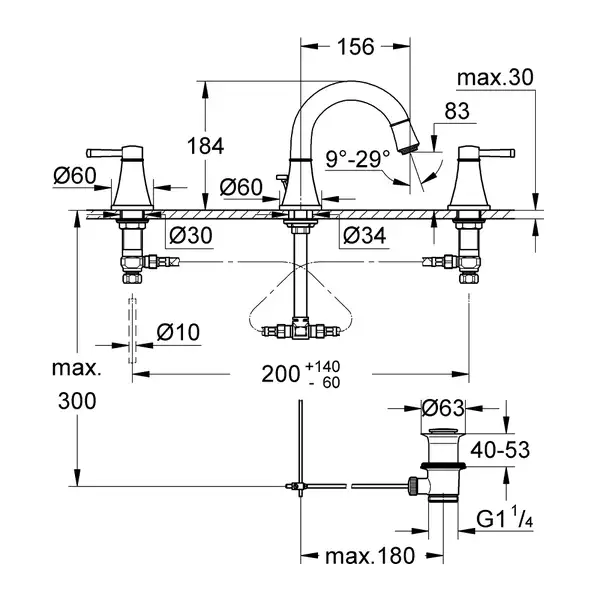 Змішувач для раковини Grohe Grandera S-Size (20417000) Змішувач для раковини Grohe Grandera S-Size (20417000)