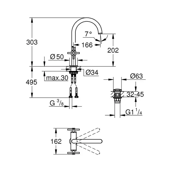 Змішувач для раковини Grohe Atrio L-Size (21019003) Змішувач для раковини Grohe Atrio L-Size (21019003)