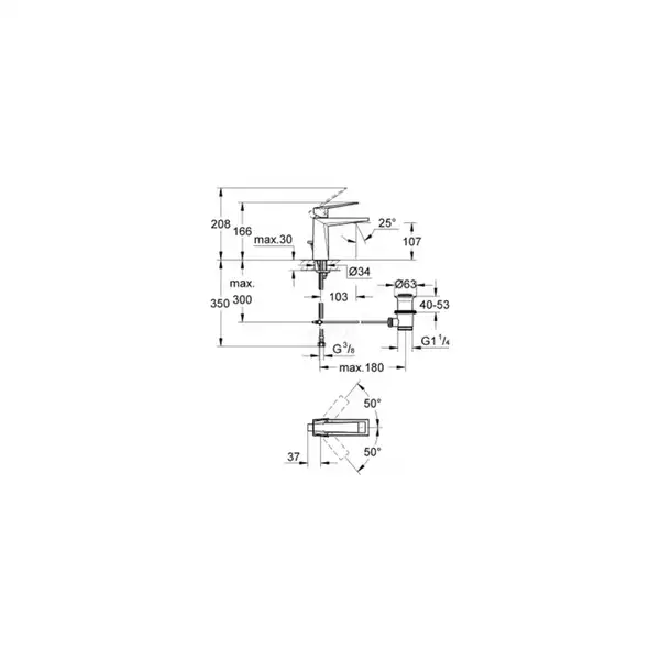 Смеситель для раковины Grohe Allure Brilliant (23029A00) (23029A00) фото 2 Aquada.com.ua Смеситель для раковины Grohe Allure Brilliant (23029A00) (23029A00) фото 2 Aquada.com.ua