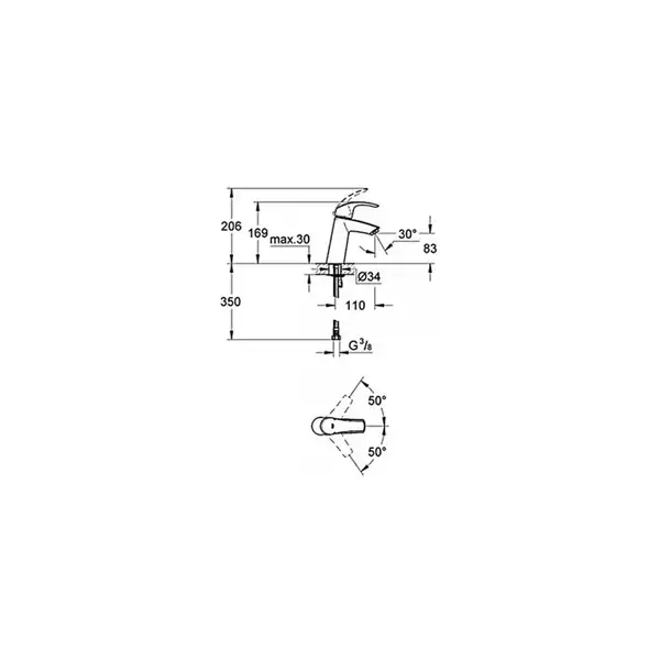 Змішувач для раковини M-розміру Grohe Eurosmart (23324001) Змішувач для раковини M-розміру Grohe Eurosmart (23324001)