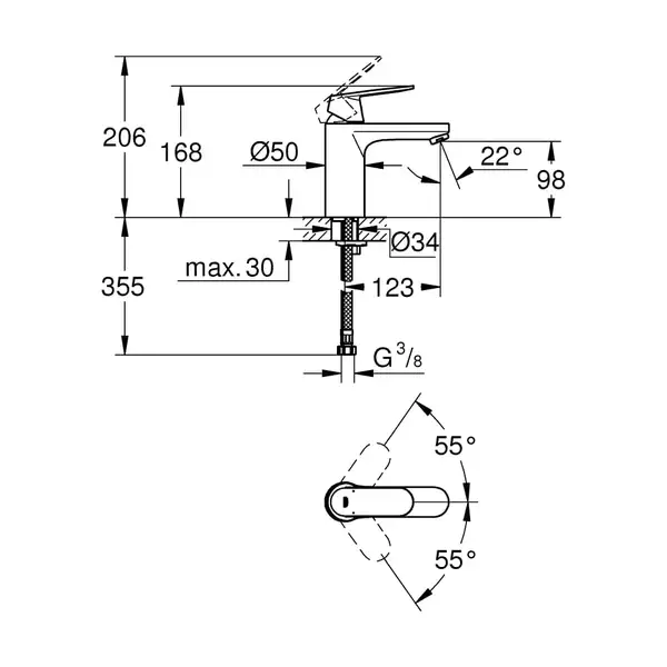 Змішувач для умивальника Grohe Eurosmart Cosmopolitan M-Size (23327000) Змішувач для умивальника Grohe Eurosmart Cosmopolitan M-Size (23327000)