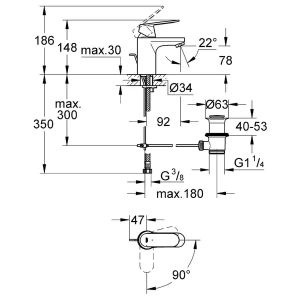 GROHE Одноважільний змішувач для раковини S-size Eurosmart Cosmopolitan (2337700E) (2337700E) фото 9 Aquada.com.ua GROHE Одноважільний змішувач для раковини S-size Eurosmart Cosmopolitan (2337700E) (2337700E) фото 9 Aquada.com.ua