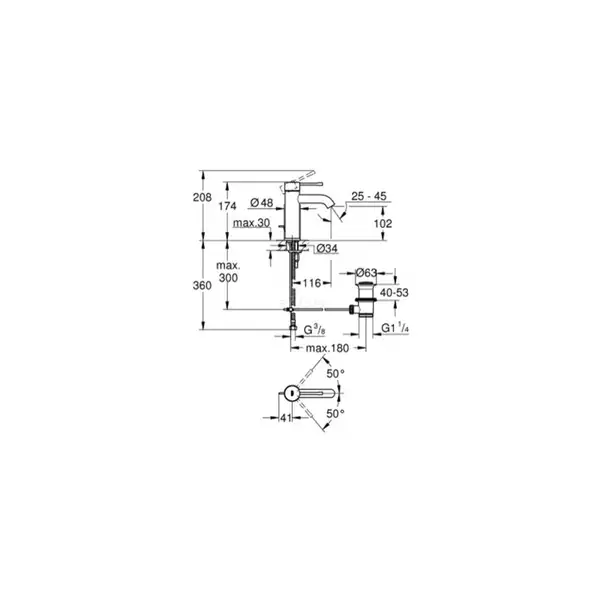 Grohe Essence Смеситель однорычажный для раковины S-Size (23589DL1) (23589DL1) фото 2 Aquada.com.ua Grohe Essence Смеситель однорычажный для раковины S-Size (23589DL1) (23589DL1) фото 2 Aquada.com.ua