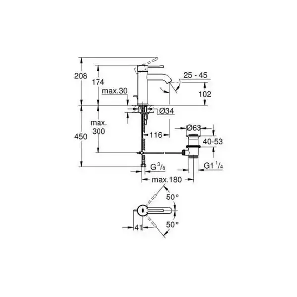Смеситель для раковины Grohe Essence DN 15 (цвет - золото), с донным клапаном (23589GL1) фото 2 Aquada.com.ua Смеситель для раковины Grohe Essence DN 15 (цвет - золото), с донным клапаном (23589GL1) фото 2 Aquada.com.ua