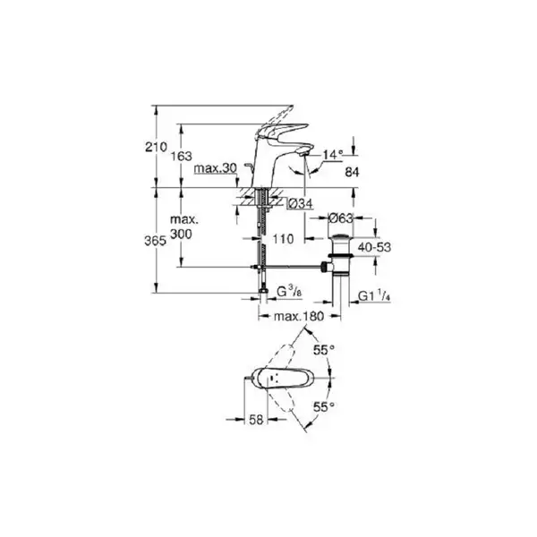 Grohe Eurostyle Смеситель однорычажный для раковины S-Size (23707LS3) (23707LS3) фото 2 Aquada.com.ua Grohe Eurostyle Смеситель однорычажный для раковины S-Size (23707LS3) (23707LS3) фото 2 Aquada.com.ua
