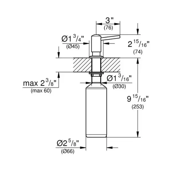 Набор Grohe смеситель для раковины Eurosmart Cosmopolitan 32825000 + дозатор для моющего средства Contemporary 40536DC0 (3282500040536DC0) фото 4 Aquada.com.ua