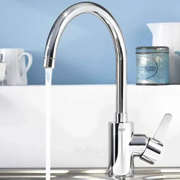 Смеситель для раковины, с поворотным изливом Grohe Eurosmart Cosmopolitan (цвет - хром), с донным клапаном (32830001) фото 3 Aquada.com.ua Смеситель для раковины, с поворотным изливом Grohe Eurosmart Cosmopolitan (цвет - хром), с донным клапаном (32830001) фото 3 Aquada.com.ua