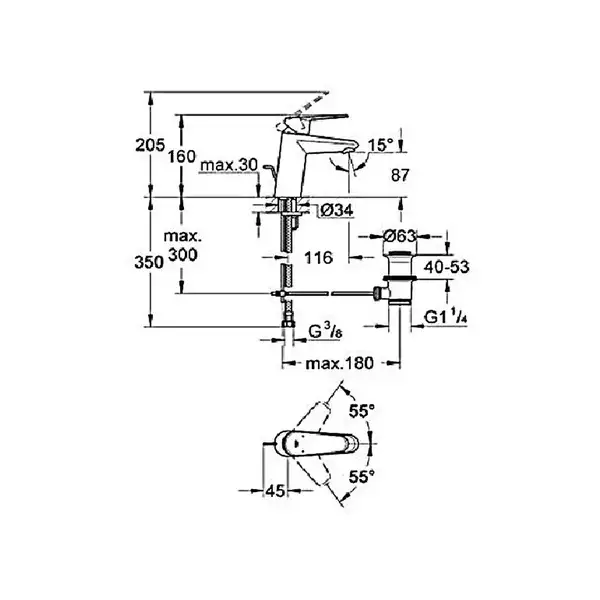 Смеситель для раковины Grohe Eurodisc Cosmopolitan (цвет - хром) (33183002) фото 4 Aquada.com.ua Смеситель для раковины Grohe Eurodisc Cosmopolitan (цвет - хром) (33183002) фото 4 Aquada.com.ua