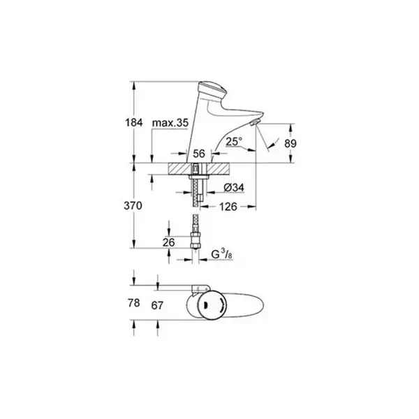 Смеситель для раковины Grohe Eurodisc SE (цвет - хром) (36233000) фото 2 Aquada.com.ua