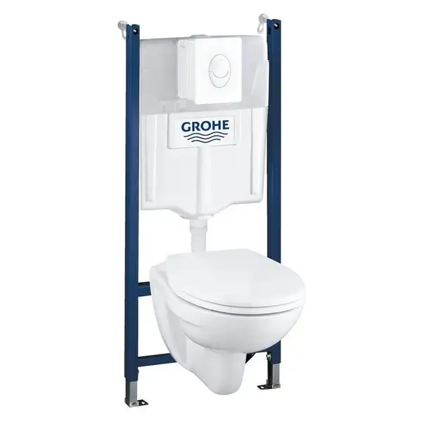 Комплект унітазу з інсталяцією Grohe Solido Compact та кнопкою Skate Air, білий (39116000)