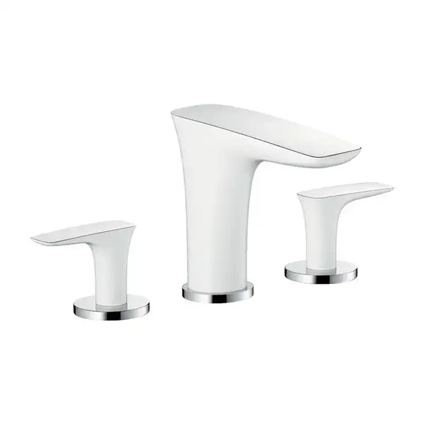 Смеситель для раковины Hansgrohe PuraVida (цвет - хром/белый),с донным клапаном (15063400) фото 1 Aquada.com.ua Смеситель для раковины Hansgrohe PuraVida (цвет - хром/белый),с донным клапаном (15063400) фото 1 Aquada.com.ua