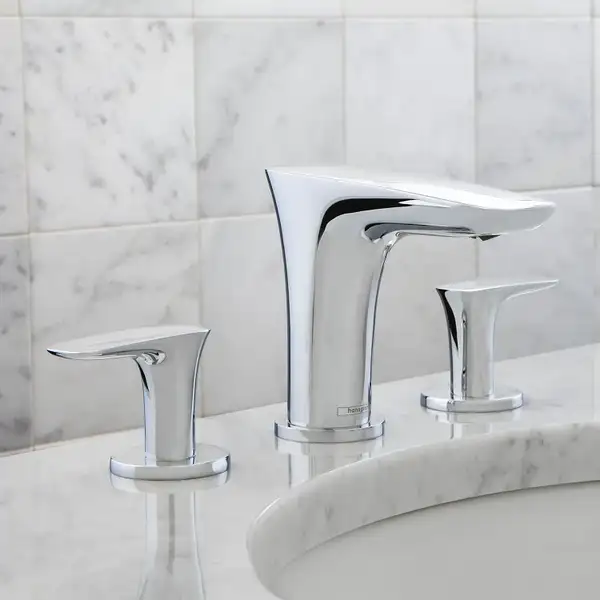 Cмеситель для раковины Hansgrohe PuraVida (цвет - хром), с донным клапаном Push-Open (15073000) фото 2 Aquada.com.ua