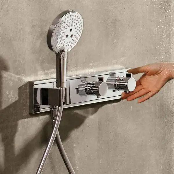 HANSGROHE Термостат для душа, на 2 потребителя хром/чёрный RainSelect (15355600) фото 4 Aquada.com.ua HANSGROHE Термостат для душа, на 2 потребителя хром/чёрный RainSelect (15355600) фото 4 Aquada.com.ua