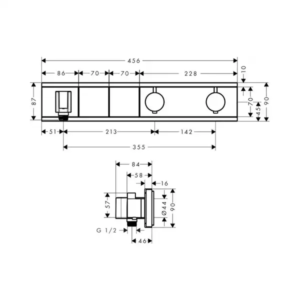 Hansgrohe RainSelect Термостат для душу, хром (15355600) Hansgrohe RainSelect Термостат для душу, хром (15355600)