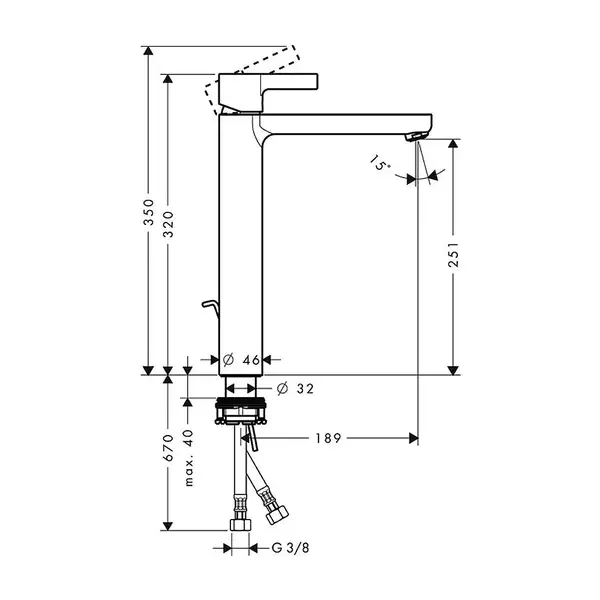 Змішувач для умивальника Hansgrohe Metris S 260 (31022000)