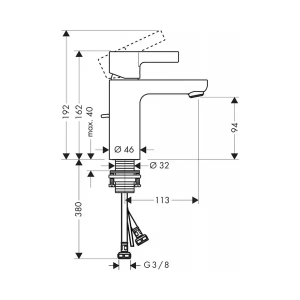 Змішувач для умивальника Hansgrohe Metris S LowFlow (31063000)