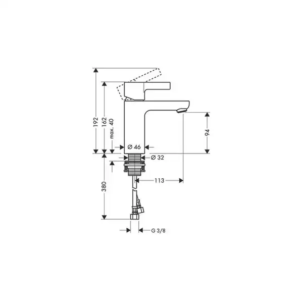 Смеситель для раковины, однорычажный Hansgrohe Metris S (цвет - хром) (31068000) фото 2 Aquada.com.ua
