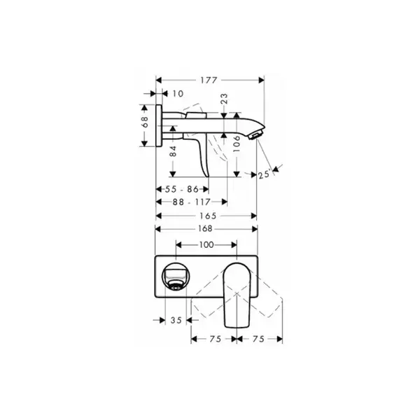 Смеситель для раковины, однорычажный Hansgrohe Metris (цвет - хром) (31085000) фото 2 Aquada.com.ua Смеситель для раковины, однорычажный Hansgrohe Metris (цвет - хром) (31085000) фото 2 Aquada.com.ua