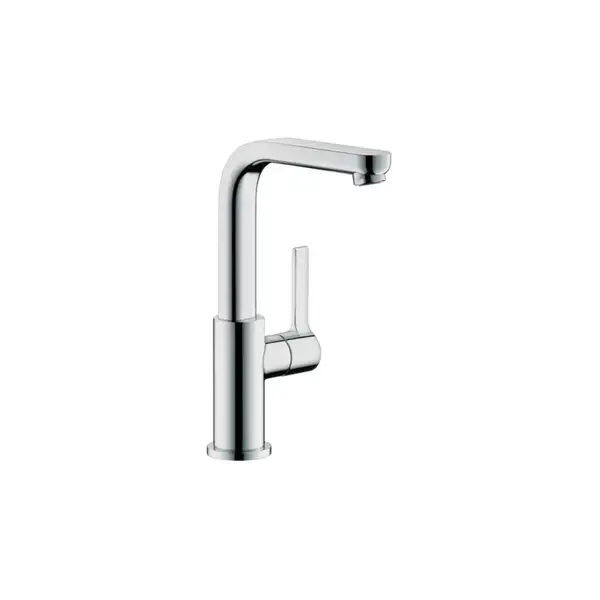 Смеситель для раковины, однорычажный Hansgrohe Metris S (цвет - хром), с донным клапаном Push-Open (31161000) фото 1 Aquada.com.ua