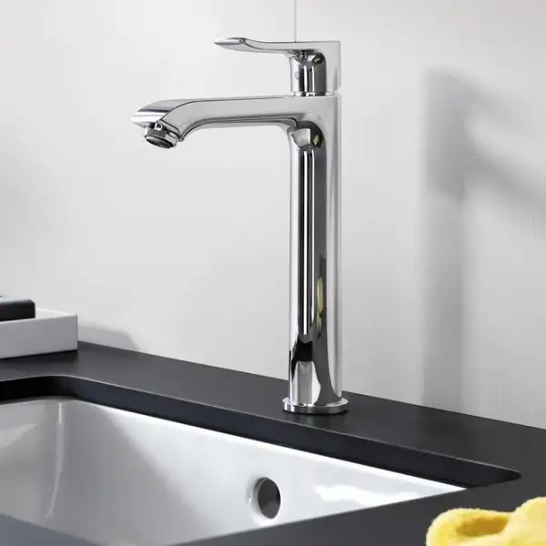 Смеситель для раковины, однорычажный Hansgrohe Metris (цвет - хром), с донным клапаном (31183000) фото 2 Aquada.com.ua