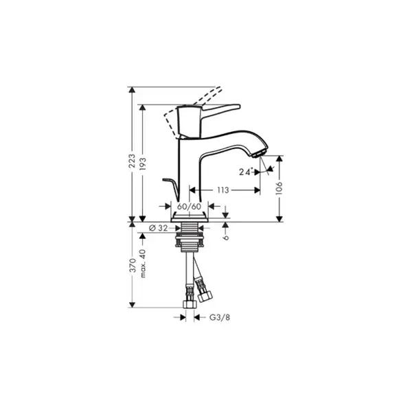 Смеситель для раковины Hansgrohe Metropol Classic (цвет - хром) (31300000) фото 2 Aquada.com.ua