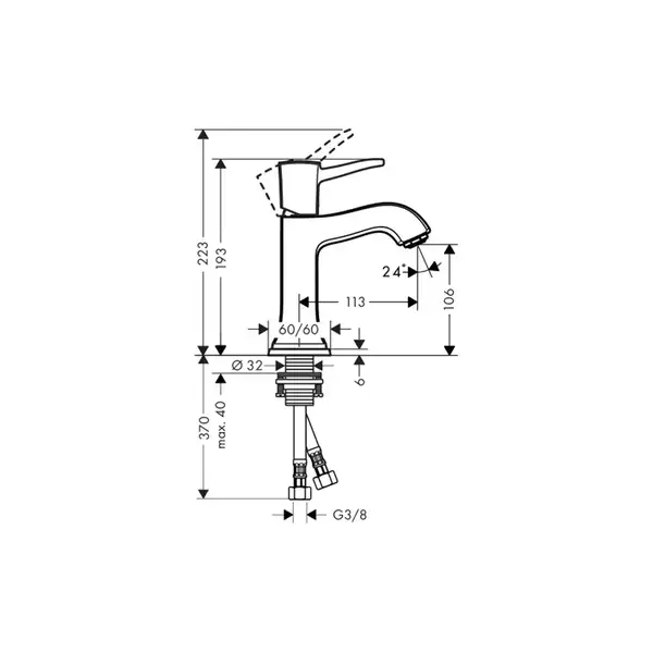 Смеситель для раковины Hansgrohe Metropol Classic (цвет - хром) (31301000) фото 2 Aquada.com.ua
