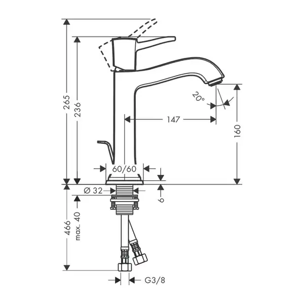 Змішувач для умивальника Hansgrohe Metropol Classic (31302000)