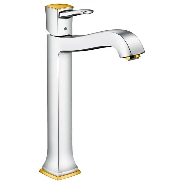 Смеситель для раковины 260, однорычажный Hansgrohe Metropol Classic (цвет - хром/золото), с донным клапаном (31303090) фото 1 Aquada.com.ua Смеситель для раковины 260, однорычажный Hansgrohe Metropol Classic (цвет - хром/золото), с донным клапаном (31303090) фото 1 Aquada.com.ua