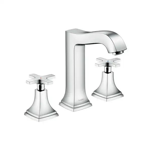 Смеситель для раковины на 3 отверстия Hansgrohe Metropol Classic (цвет - хром), с донным клапаном (31307000) фото 1 Aquada.com.ua Смеситель для раковины на 3 отверстия Hansgrohe Metropol Classic (цвет - хром), с донным клапаном (31307000) фото 1 Aquada.com.ua