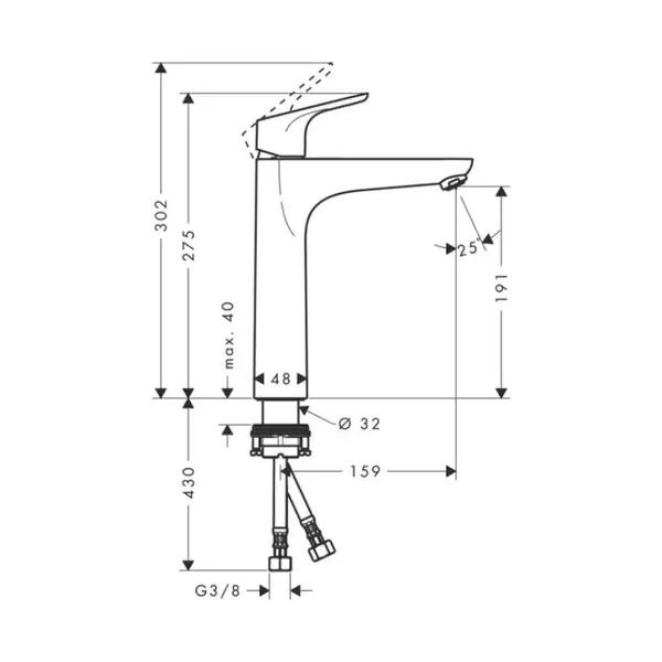 Змішувач для умивальника Hansgrohe Focus 190, хром (31518000)