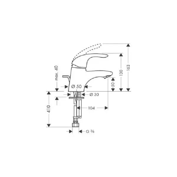 Смеситель для раковины, однорычажный Hansgrohe Focus E (цвет - хром) (31700000) фото 2 Aquada.com.ua