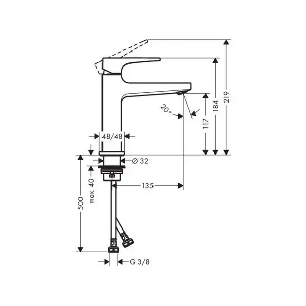 HANSGROHE Metropol 100 Смеситель для умывальника, хром (32500000)