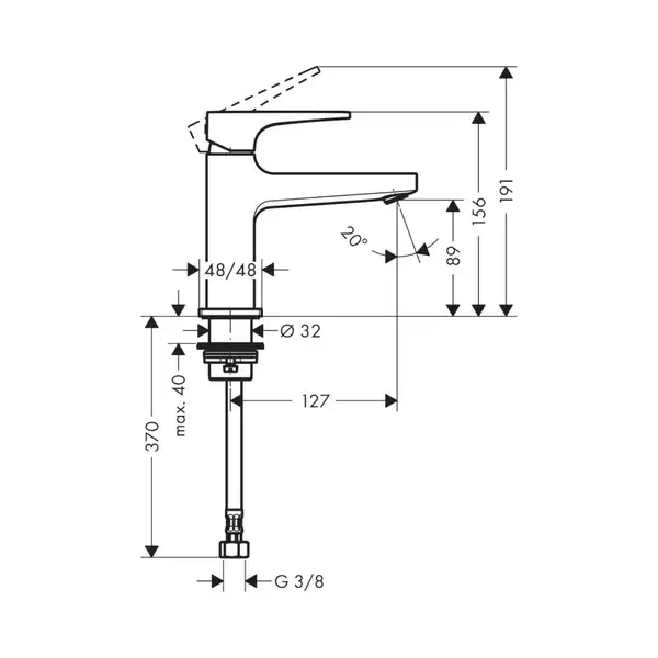 Змішувач для умивальника Hansgrohe Metropol 100 (32501000)
