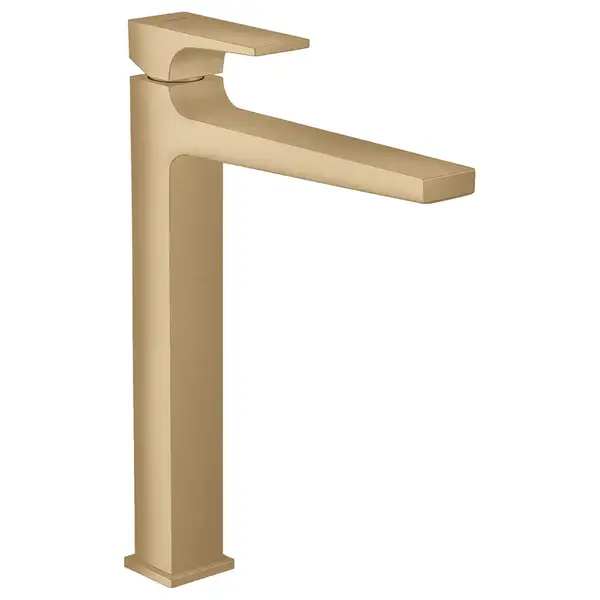 Смеситель для раковины высокий Hansgrohe Metropol (цвет - шлифованная бронза), с донным клапаном Push-Open (32512140) фото 1 Aquada.com.ua