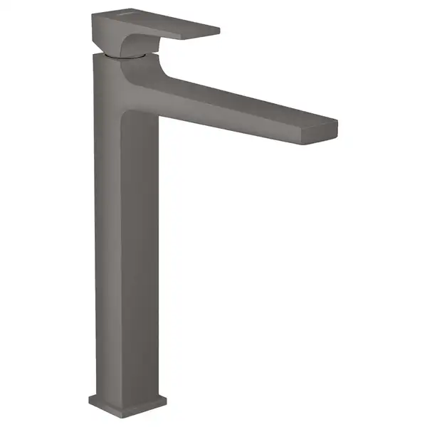 Смеситель для раковины высокий Hansgrohe Metropol (цвет - матовый чёрный хром), с донным клапаном Push-Open (32512340) фото 1 Aquada.com.ua