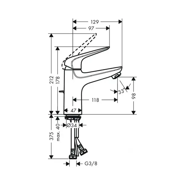 Змішувач для умивальника Hansgrohe Novus 100 (71030000) Змішувач для умивальника Hansgrohe Novus 100 (71030000)