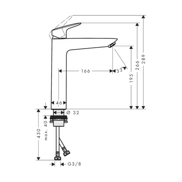Hansgrohe Logis 190 Смеситель для умывальника, хром (71090000) Hansgrohe Logis 190 Смеситель для умывальника, хром (71090000)