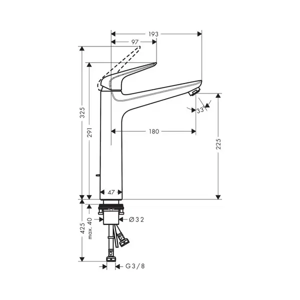 Змішувач для умивальника Hansgrohe Novus 230 (71123000)