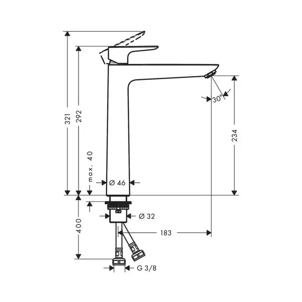 Змішувач для умивальника Hansgrohe Talis E 240, хром (71717000)