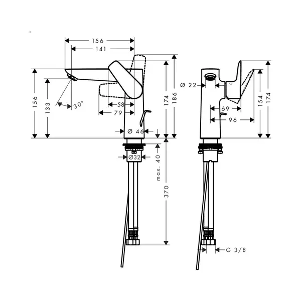 HANSGROHE Смеситель для раковины, однорычажный, хром Talis E 150 (71754000) фото 2 Aquada.com.ua HANSGROHE Смеситель для раковины, однорычажный, хром Talis E 150 (71754000) фото 2 Aquada.com.ua