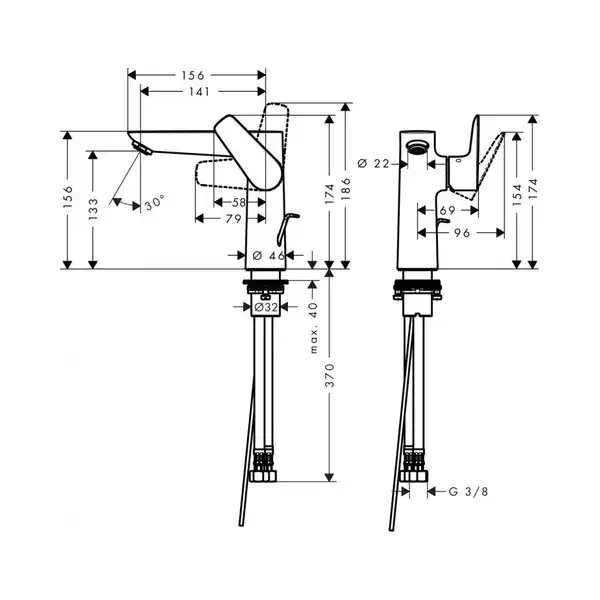 Hansgrohe Talis E 150 Смеситель для умывальника, черный матовый (71754670) Hansgrohe Talis E 150 Смеситель для умывальника, черный матовый (71754670)