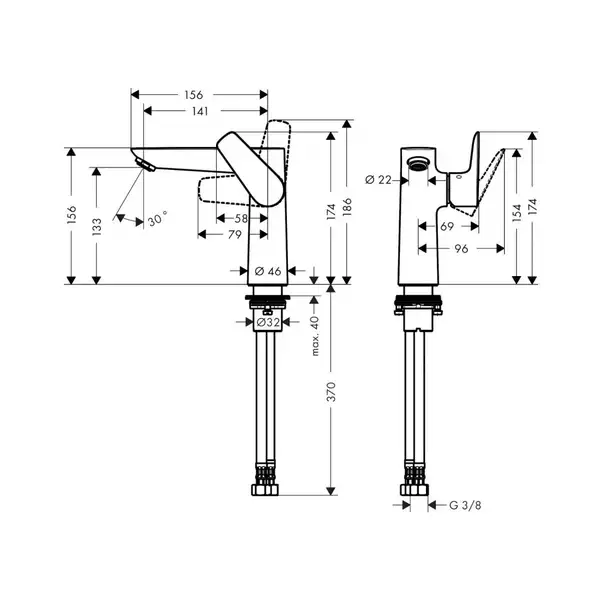 Hansgrohe Talis E Смеситель для умывальника, хром (71755000) Hansgrohe Talis E Смеситель для умывальника, хром (71755000)