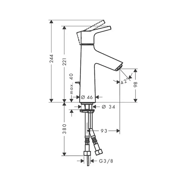 Hansgrohe Talis S 100 Смеситель для умывальника, хром (72020000)
