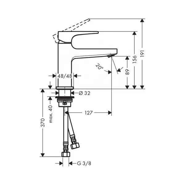 Змішувач для умивальника Hansgrohe Metropol 100 (74500000)