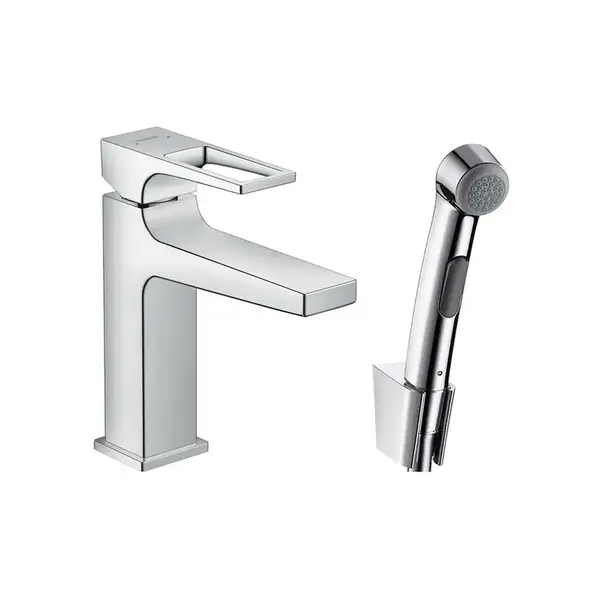 Смеситель для раковины с гигиеническим душем Hansgrohe Metropol (цвет - хром) (74522000) фото 1 Aquada.com.ua