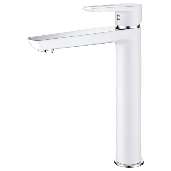 Смеситель для раковины, высокий Imprese Podzima Breclav white (цвет - хром/белый) (05245WH) фото 1 Aquada.com.ua