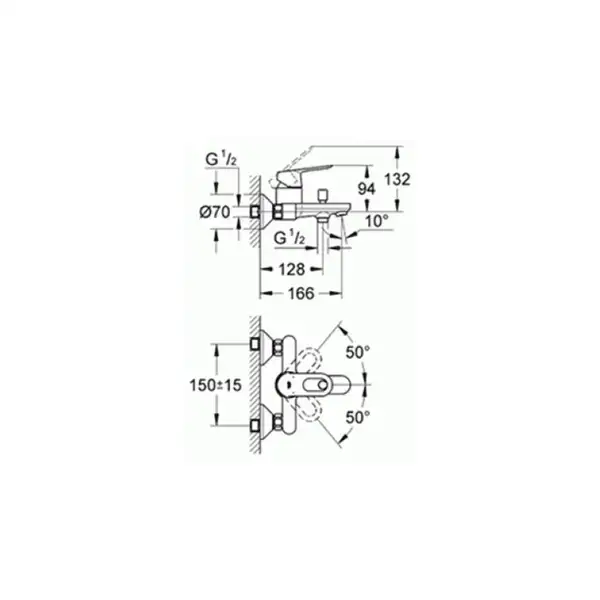Grohe BauLoop Смеситель для ванны, хром (23341000)