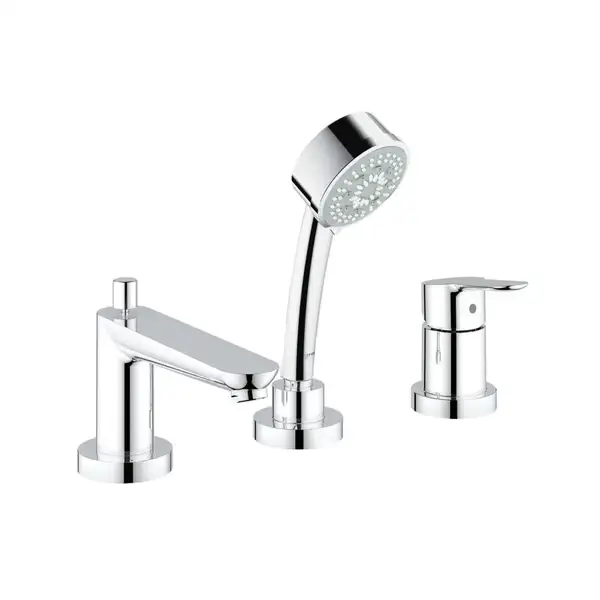 Смеситель на борт ванны Grohe Bau Edge (цвет - хром), с душевым гарнитуром (2511700A) фото 3 Aquada.com.ua Смеситель на борт ванны Grohe Bau Edge (цвет - хром), с душевым гарнитуром (2511700A) фото 3 Aquada.com.ua